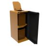 CUBATRI poubelle de tri sélectif 2 x 10L Tri biodéchets Gris manganèse/marron - portes ouvertes avec bacs