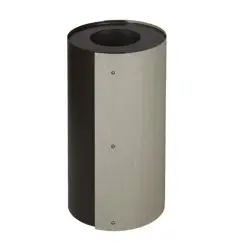 Poubelle bureau design cylindrique - effet bois clair et noir