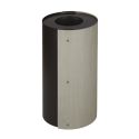 Photo : Poubelle bureau design cylindrique 45 L Noir et bois clair