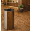 Poubelle bureau design cylindrique - effet bois clair et bois foncé - démonstration
