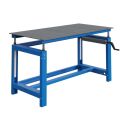 Photo : Établi soudure hauteur réglable manivelle Aucun - Bleu (RAL 5015) - 1000 mm
