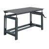 Établi table soudeur réglable par manivelle, piétement gris anthracite RAL 7016