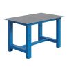 Établi de soudage réglable électriquement, piétement bleu RAL 5015