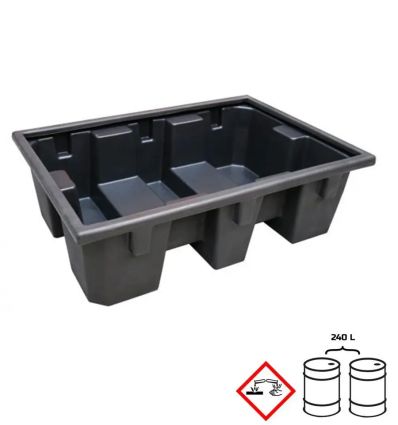 Bac de rétention plastique sans caillebotis