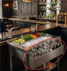 Porte-bouteilles inox pour station cocktail fixe - démonstration