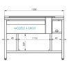Schéma technique station cocktail 120 cm - côté droit