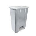 Photo : Poubelle HACCP en plastique recyclé sur roulettes 60 L - Gris / Blanc