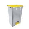 Poubelle HACCP en plastique recyclé sur roulettes Gris / Jaune