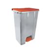 Poubelle HACCP en plastique recyclé sur roulettes Gris / Rouge