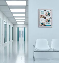 Vitrine d'affichage intérieur 4 A4 en métal démo