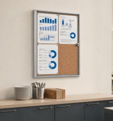 Vitrine d'affichage intérieur 4 A4 liège éco - démonstration