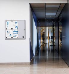 Vitrine d'affichage intérieur fond métal éco démonstration - 6 A4