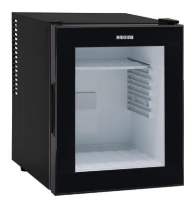 Minibar 35 L pour hôtel avec porte vitrée et intérieur blanc