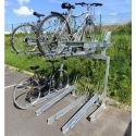 Photo : Rack à vélo 2 étages - 8 places en acier galvanisé gris