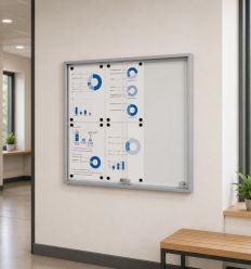 Vitrine Intérieure Verrouillable avec Portes Coulissantes 6x A4 métal