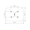 Dimensions et surface d'impact de la balançoire à bascule en acier galvanisé premium 4 places crabe