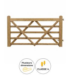 Barriere agricole à un vantail en bois épicéa de classe IV
