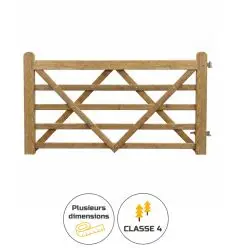 Barriere agricole à un vantail en bois épicéa de classe IV