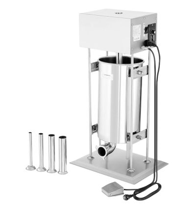 Poussoir à saucisse électrique 15L en inox avec 4 tubes de remplissage