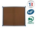 Photo : Vitrine d'affichage intérieur Porte coulissante fond liège - 6A4 à 24A4 6 A4