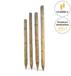 Poteaux bois rond pour barrière de clôture | Diamètre 14 cm
