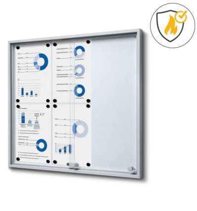 Vitrine affichage métal 6 A4 coulissante