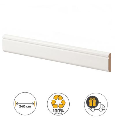 Plinthe blanche en pvc avec bords arrondis