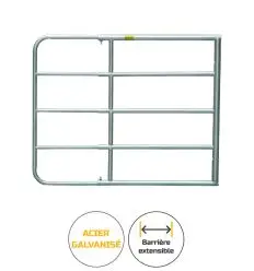 Barriere de prairie galva, longueur réglable de 3 à 4m