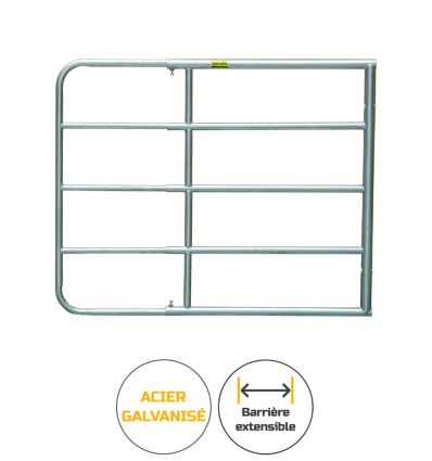 Barrière d herbage extensible de 5 à 6 m, fabriquée en acier galvanisé à chaud