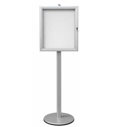 Vitrine d'affichage intérieur sur pied 4 A4 métal argent
