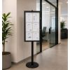 Vitrine d'affichage intérieur sur pied 6 A4 métal noir démo