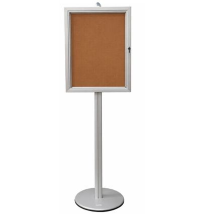 Vitrine d'affichage intérieur sur pied fond liège A4 x 4