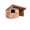 Abri et box pour cheval avec toit couleur brique