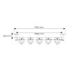 Dimensions du support trottinettes mural 5 places