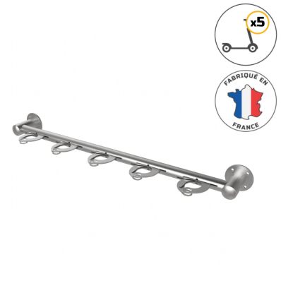 Support trottinettes mural 5 places en inox