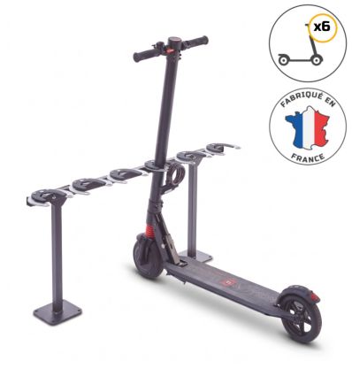 Range trottinette 6 places sur pied en acier