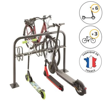 Range vélo et trottinette sur pied
