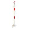 Poteau de parking rabattable en acier rouge et blanc