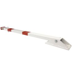 Poteau de parking rabattu en acier rouge et blanc
