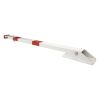 Poteau de parking rabattu en acier rouge et blanc