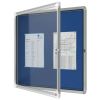 Vitrine d'affichage intérieur bleu feutre A6 ouverte