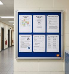Vitrine d'affichage intérieur bleu feutre A6 demo