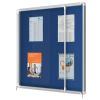 Vitrine d'affichage intérieur feutre bleu coulissante A4 x 12 ouverte