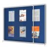 Vitrine d'affichage intérieur feutre bleu coulissante A4 x 18 ouverte