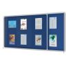 Vitrine d'affichage intérieur feutre bleu coulissante A4 x 27 ouverte