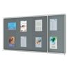 Vitrine d'affichage intérieur feutre gris coulissante A4 x 27 ouverte