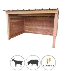 Abri de prairie en bois pour chèvres ou moutons