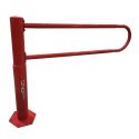 Photo : Barrière pivotante trombone rouge télescopique 1,15 à 2 m À sceller