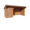 Abri pour cheval ou poney en bois 3 x 4 m avec sellerie fermée de dimensions 3 x 2 m - toit couleur brique