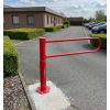 Barrière pivotante trombone rouge télescopique 1,15 à 2 m entrée de parking